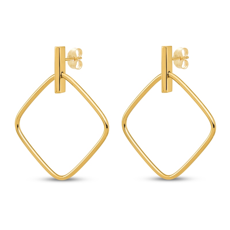 Main Image 2 of Square Post Dangle Earrings 14K Yellow Gold