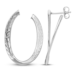 Polished Hoop Earrings 14K White Gold