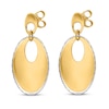 Thumbnail Image 2 of Polished and Textured Dangle Earrings 14K Two-Tone Gold