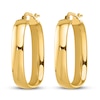 Thumbnail Image 2 of Squared Oval Hoop Earrings 14K Yellow Gold