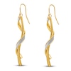 Thumbnail Image 2 of Glitter Infused Spiral Dangle Earrings 14K Yellow Gold