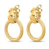 Thumbnail Image 1 of Textured Fancy Dangle Post Earrings 14K Yellow Gold