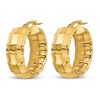 Thumbnail Image 2 of Textured Oval Hoop Earrings 14K Yellow Gold