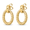 Thumbnail Image 2 of Polished and Textured Post Dangle Earrings 14K Yellow Gold