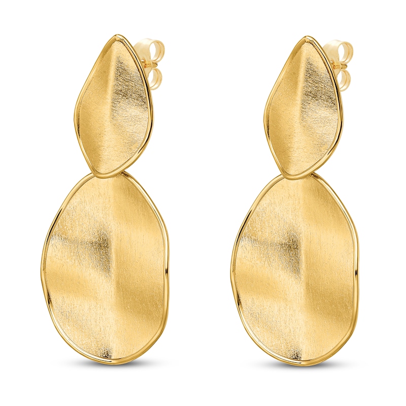 Main Image 2 of Textured Post Dangle Earrings 14K Yellow Gold