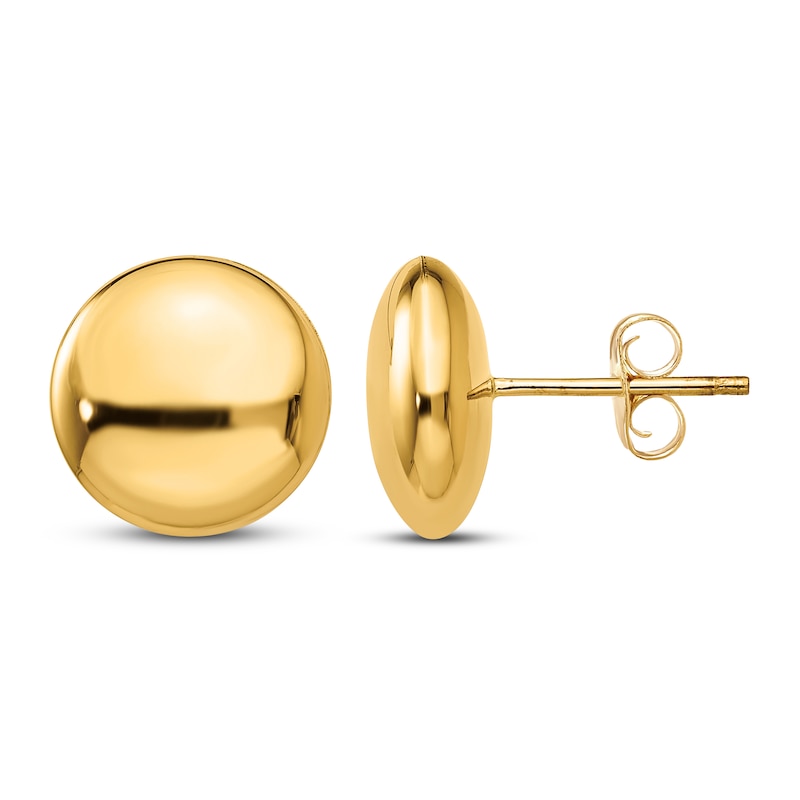 Main Image 1 of Button Stud Earrings 14K Yellow Gold