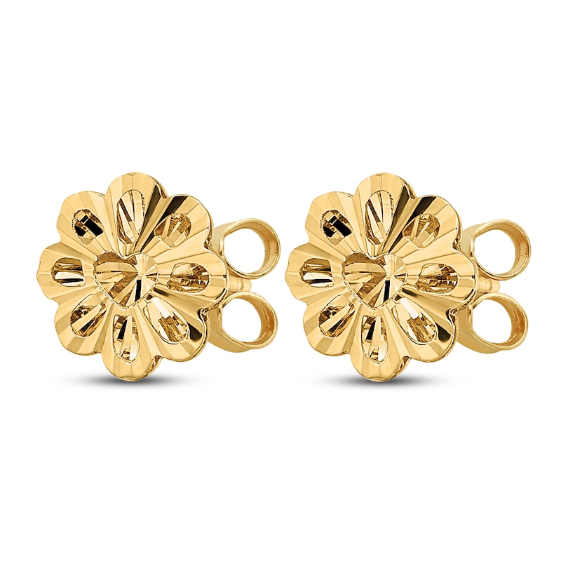 Main Image 2 of Diamond-cut Stud Earrings 14K Yellow Gold