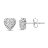 Thumbnail Image 1 of Diamond-cut Heart Stud Earrings 14K White Gold