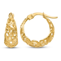 Hinged Hoop Earrings 14K Yellow Gold