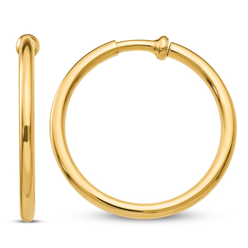 Main Image 1 of Non-Pierced Hoops Earrings 14K Yellow Gold