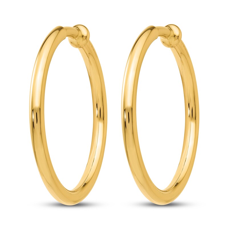Main Image 2 of Non-Pierced Hoops Earrings 14K Yellow Gold