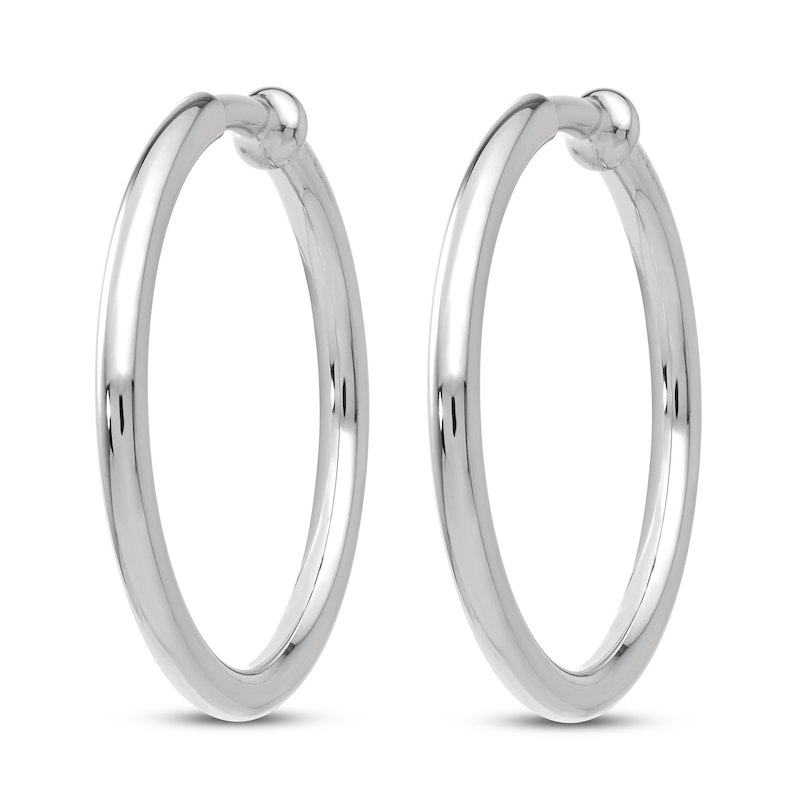 Main Image 2 of Non-Pierced Hoops Earrings 14K White Gold