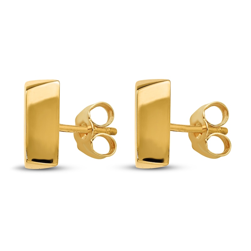 Main Image 2 of Fancy Bar Stud Earrings 14K Yellow Gold