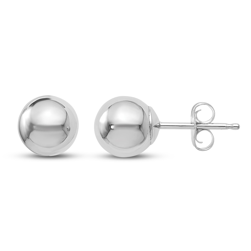 14K Solid Yellow Gold Ball Stud Earrings 7mm