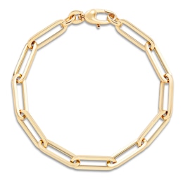 Italia D'Oro Hollow Paperclip Bracelet 14K Yellow Gold 7.25"