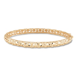 Italia D'Oro Pierced Bangle Bracelet 14K Yellow Gold