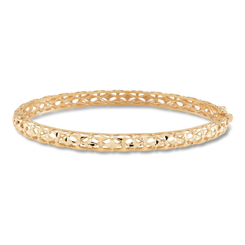 Main Image 1 of Italia D'Oro Pierced Bangle Bracelet 14K Yellow Gold