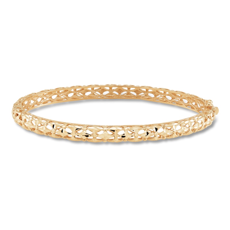 Italia D'Oro Pierced Bangle Bracelet 14K Yellow Gold