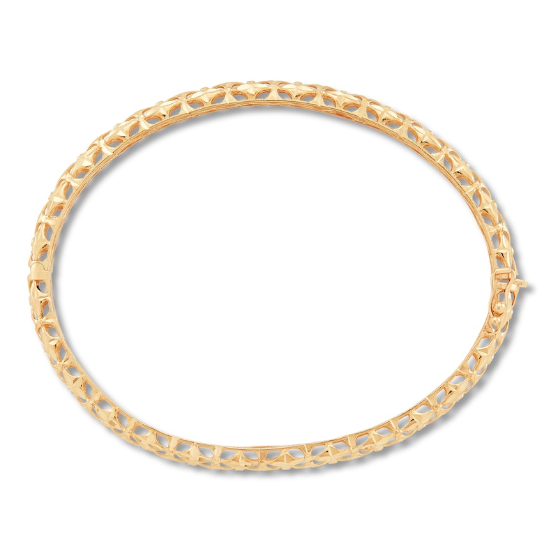 Italia D'Oro Pierced Bangle Bracelet 14K Yellow Gold