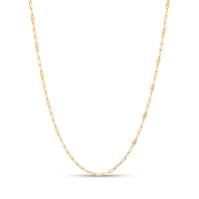 Main Image 1 of Italia D'Oro Mirror Chain Necklace 14K Yellow Gold 18"