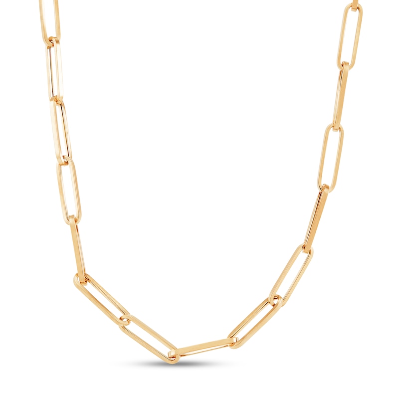 Main Image 1 of Italia D'Oro Paper Clip Necklace 14K Yellow Gold 20"