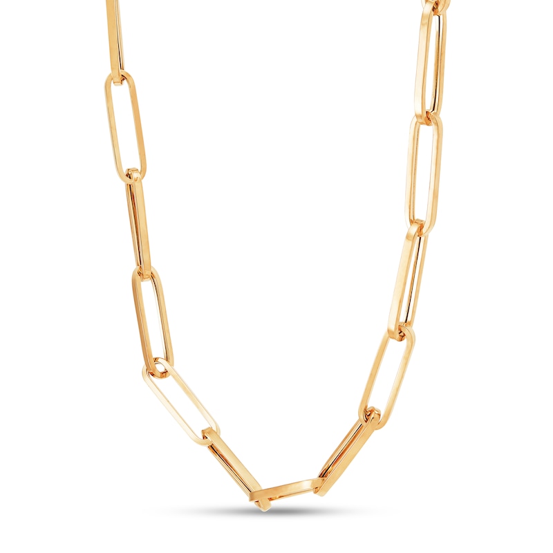 Main Image 2 of Italia D'Oro Paper Clip Necklace 14K Yellow Gold 20"