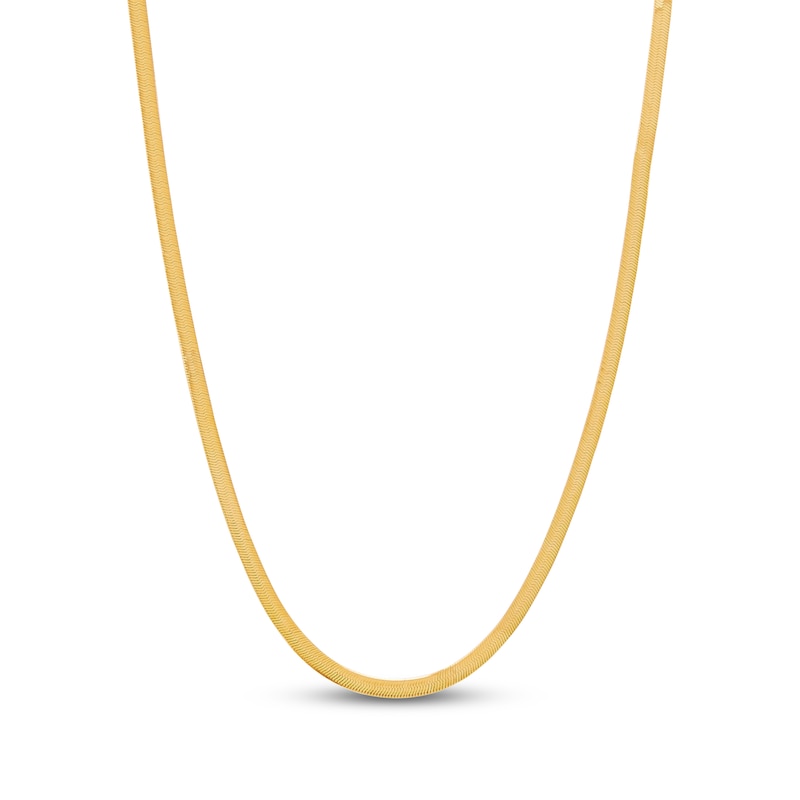Main Image 1 of Italia D'Oro Solid Herringbone Necklace 14K Yellow Gold 2.9mm