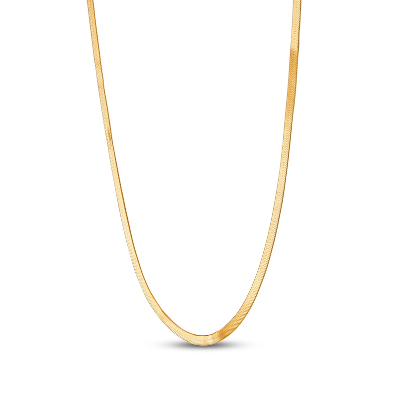 Main Image 2 of Italia D'Oro Solid Herringbone Necklace 14K Yellow Gold 2.9mm
