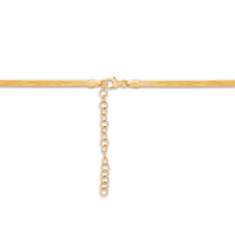 Italia D'Oro Solid Herringbone Necklace 14K Yellow Gold