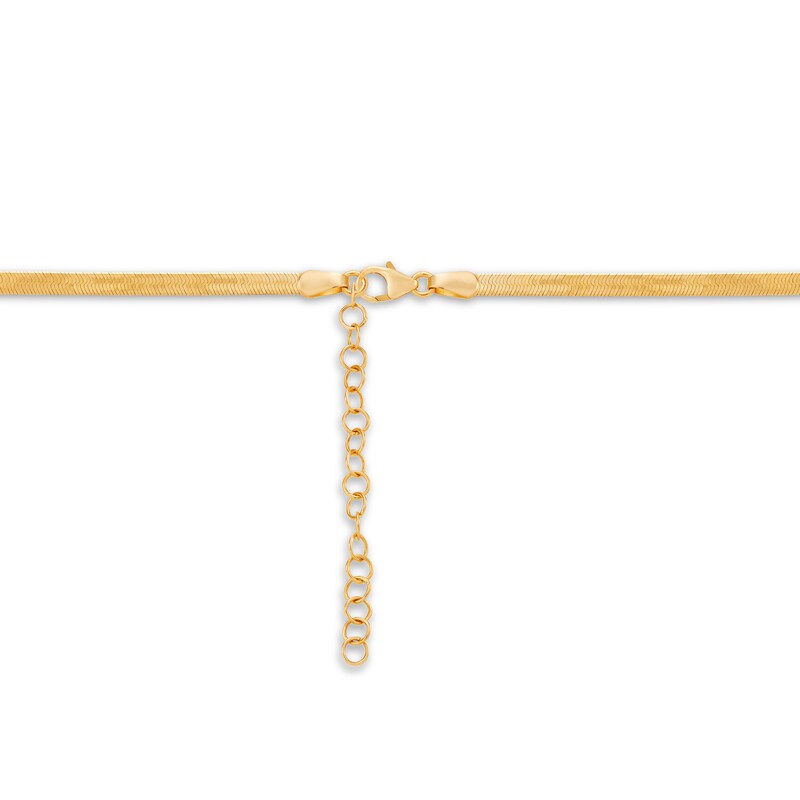 Main Image 3 of Italia D'Oro Solid Herringbone Necklace 14K Yellow Gold 2.9mm