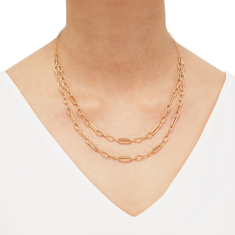 Main Image 2 of Italia D'Oro Link Chain Necklace 14K Yellow Gold 18&quot;