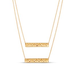 Italia D'Oro Bar Chain Necklace 14K Yellow Gold