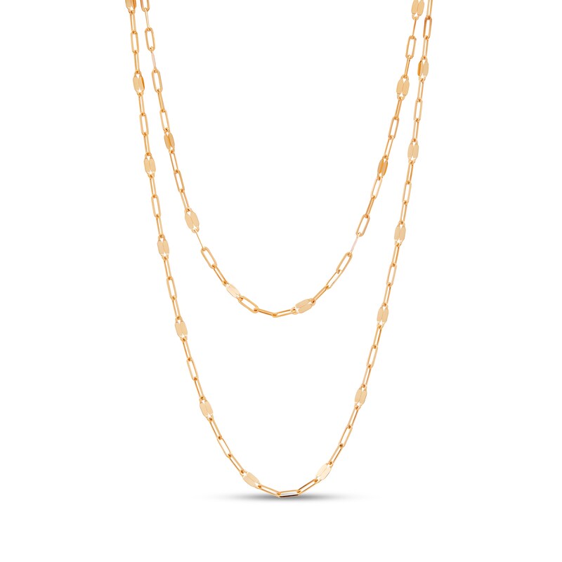 Main Image 1 of Italia D'Oro Mirror Chain Necklace 14K Yellow Gold 17"
