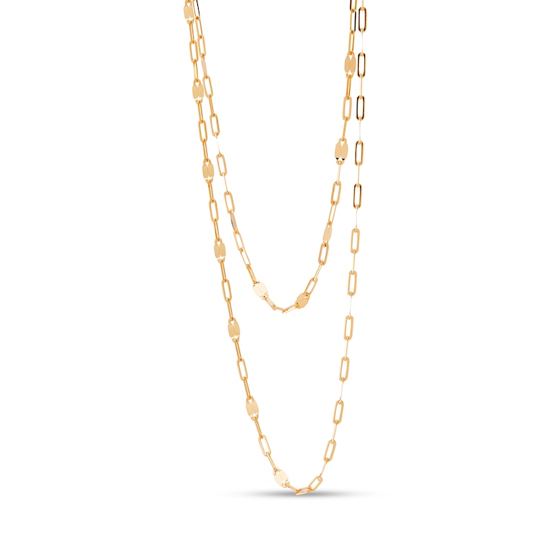 Main Image 2 of Italia D'Oro Mirror Chain Necklace 14K Yellow Gold 17"