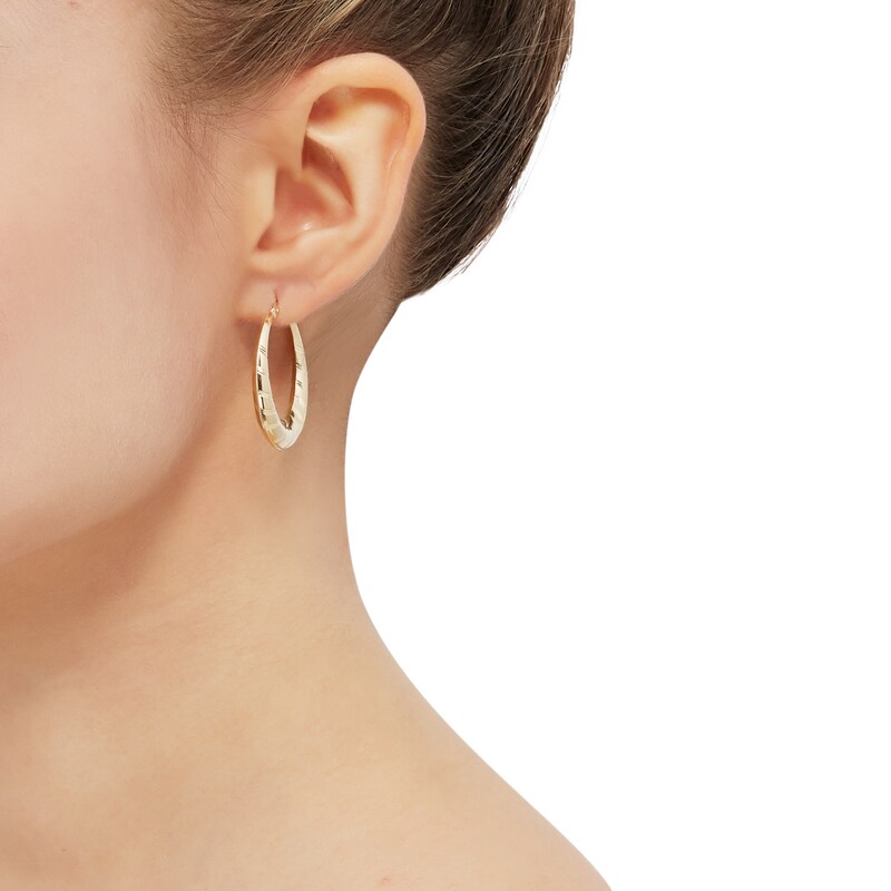 Main Image 3 of Round Hoop Earrings 10K Yellow Gold