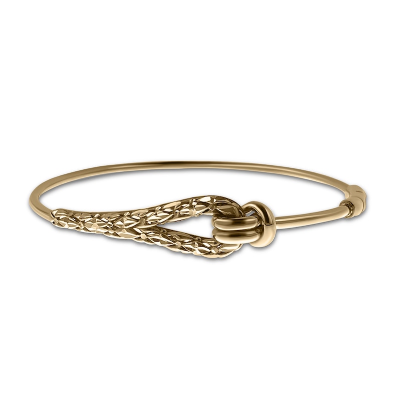 Italia D'Oro Polished Cut Out Bangle Bracelet 14K Yellow Gold
