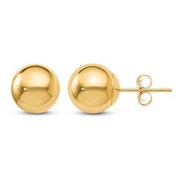 Ball Stud Earrings 14K Yellow Gold 8MM