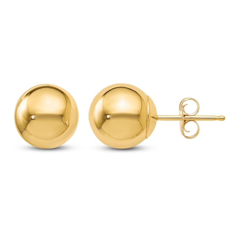 8mm 14kt Yellow Gold Ball Stud Earrings