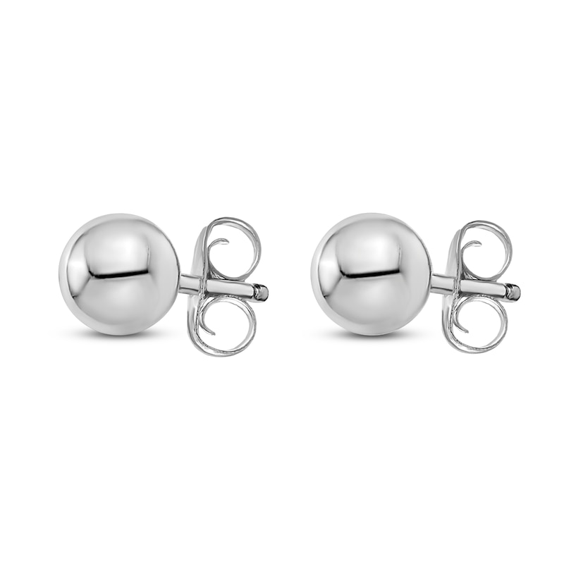 Main Image 2 of Ball Stud Earrings 14K White Gold 4MM