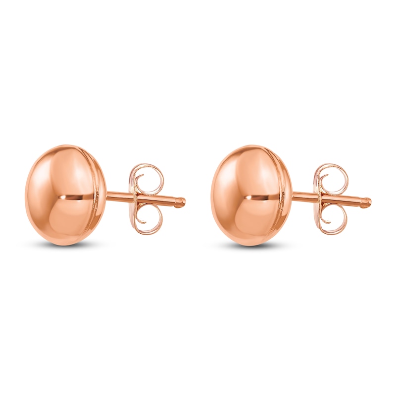 Main Image 2 of Button Stud Earrings 14K Rose Gold 8MM