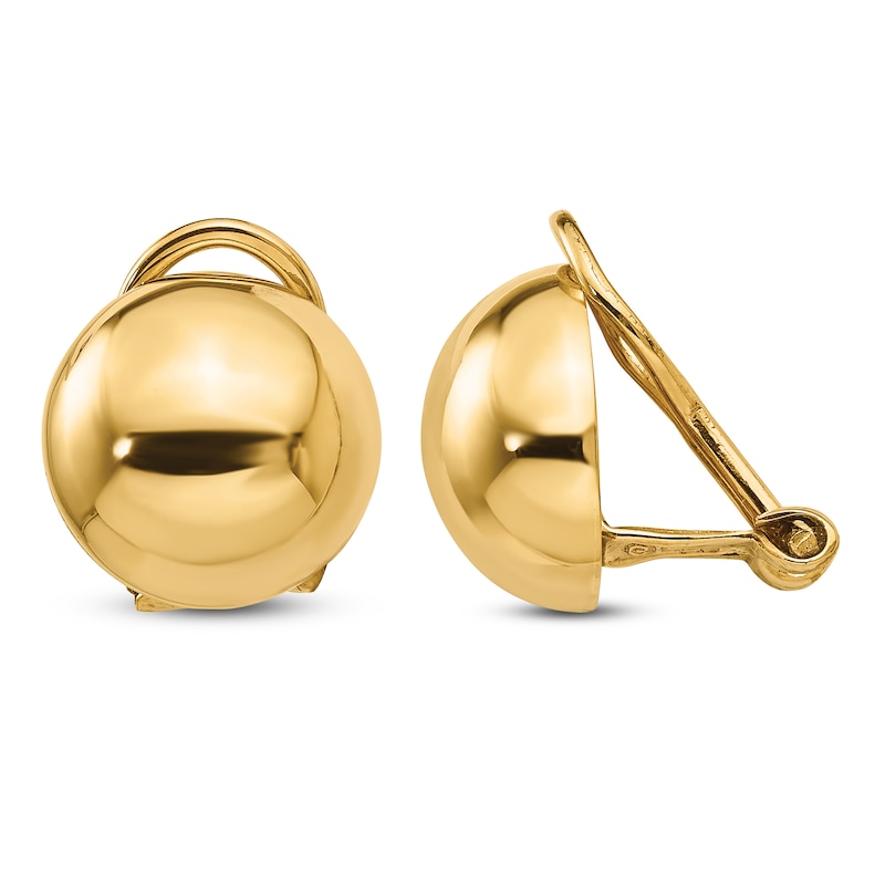 Main Image 1 of Clip-On Ball Stud Earrings 14K Yellow Gold
