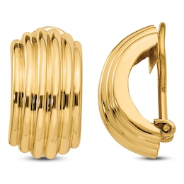 Clip-On Ball Hoop Earrings 14K Yellow Gold