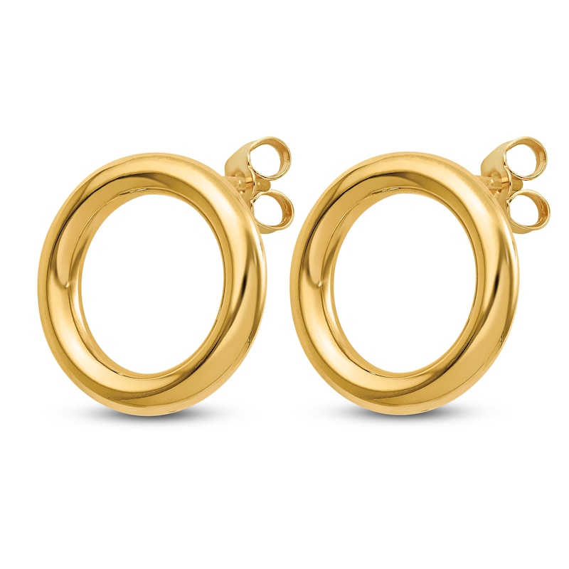 Main Image 2 of Polished Circle Stud Earrings 14K Yellow Gold