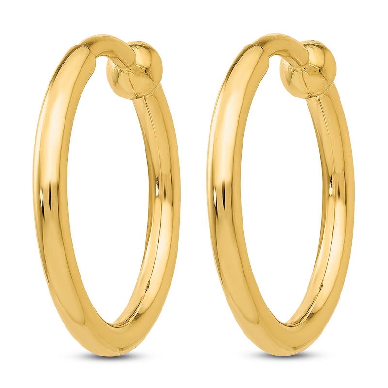 Main Image 2 of Clip-On Hoop Earrings 14K Yellow Gold