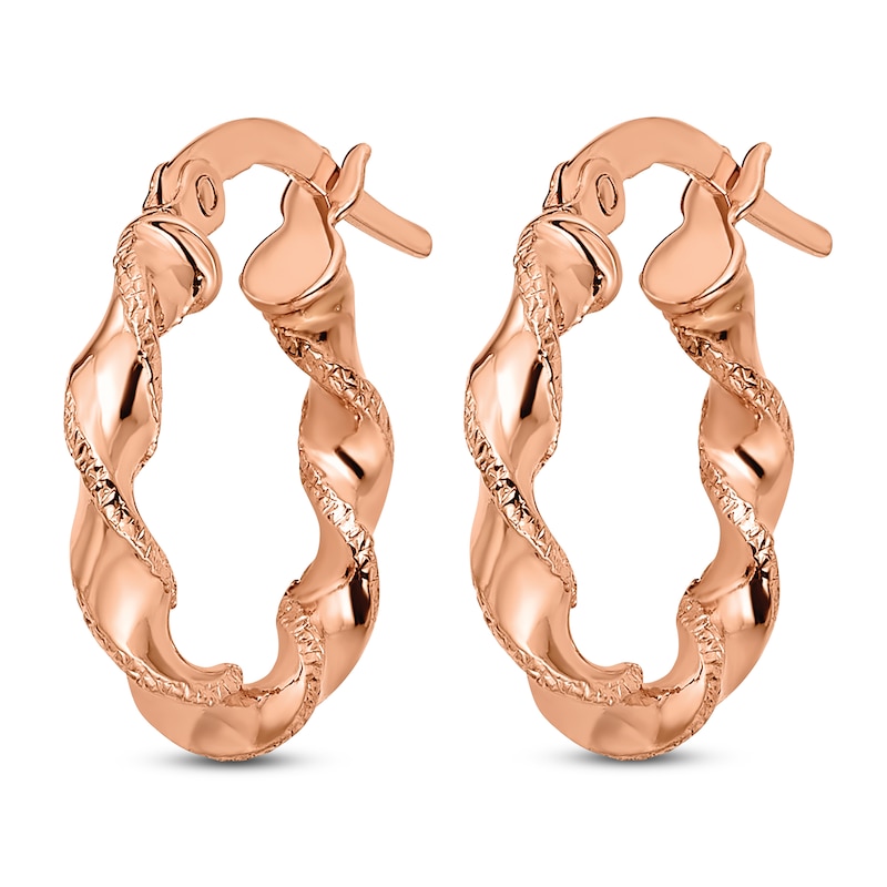 Main Image 2 of Twisted Hoop 14K Rose Gold