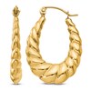 Thumbnail Image 1 of Polished Shrimp Hoop Earrings 14K Yellow Gold