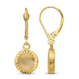 Diamond-Cut Dangle Earrings 14K Yellow Gold