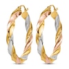 Thumbnail Image 2 of Twisted Hoop Earrings 14K Tri-Tone Gold