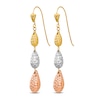 Thumbnail Image 2 of Teardrop Dangle Earrings 14K Tri-Tone Gold