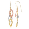Thumbnail Image 1 of Polished Diamond-Cut Dangle Earrings 14K Tri-Tone Gold